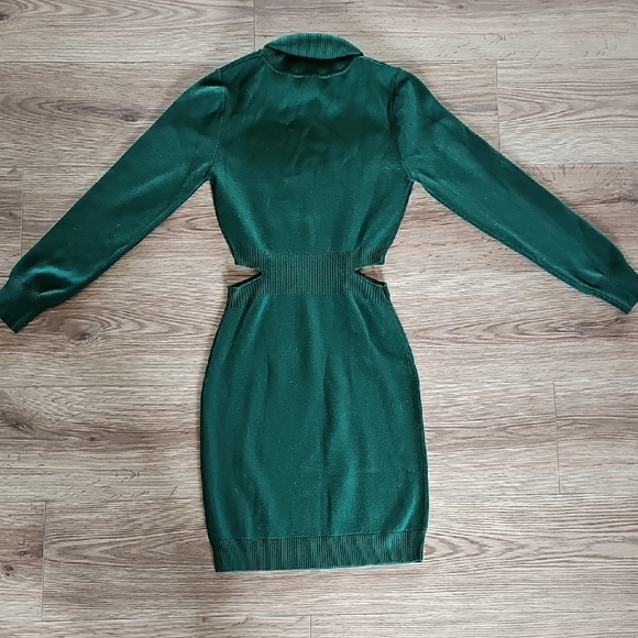 Elegant Forest Green Long Sleeve Dress By Willow & Root, *NWT* Size Large - Picture 6 of 6